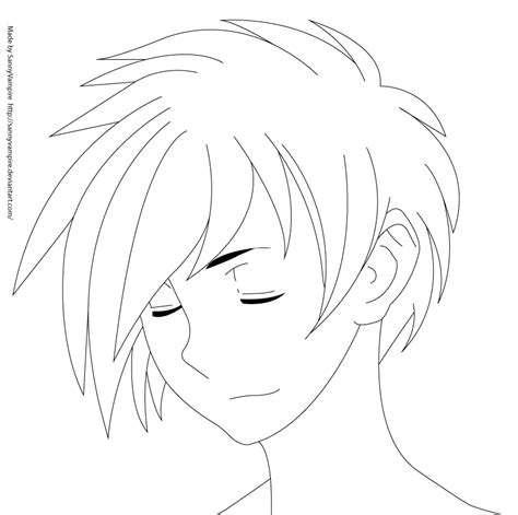 Anime Boy Lineart By Sannyvampire On Deviantart