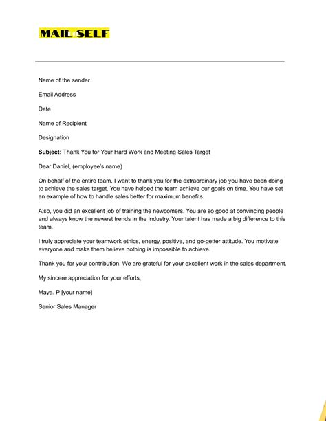 thank you letter to employee for job well done samples templates download images