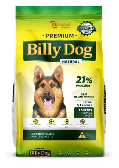 Ração Billy Dog Premium Sabor Carne E Cereais Natural Para Cães Adultos