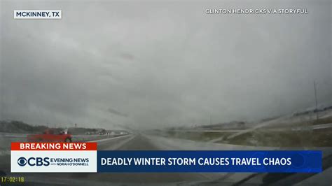 Deadly Winter Storm Causes Travel Chaos Ice Road Rain And Snow