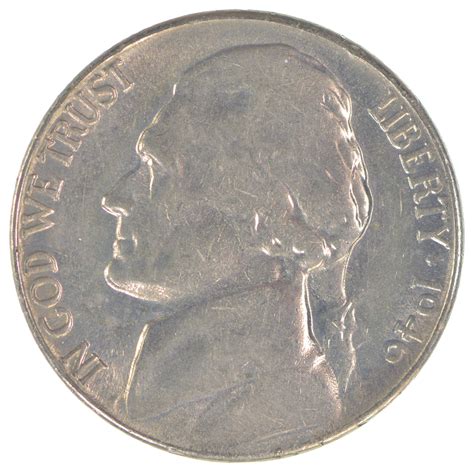 Ch Unc 1946 S Early Jefferson Nickel Property Room