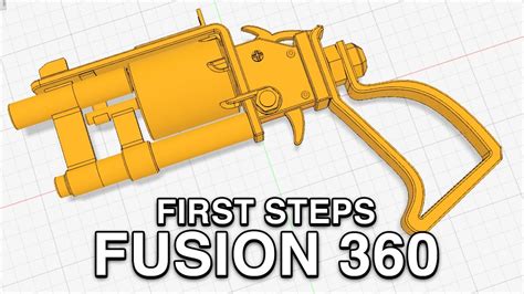 First Steps In Fusion 360 Pipe Revolver Pistol Youtube