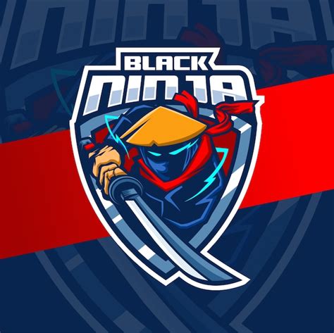 Premium Vector Black Ninja Mascot Esport Logo Design