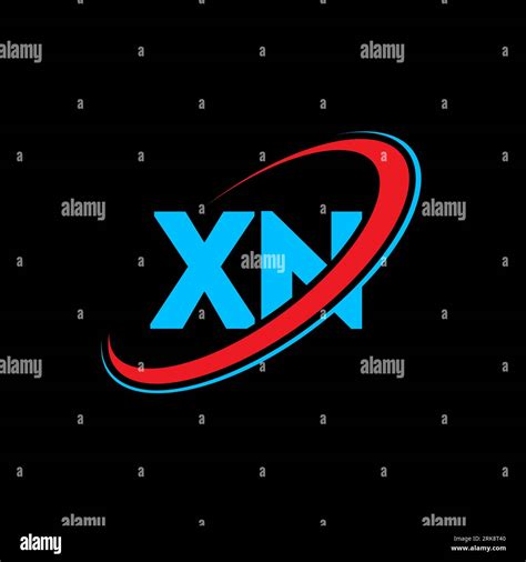 Xn X N Letter Logo Design Initial Letter Xn Linked Circle Uppercase Monogram Logo Red And Blue