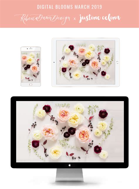 Digital Blooms March 2019 Free Desktop Wallpaper Justinecelina