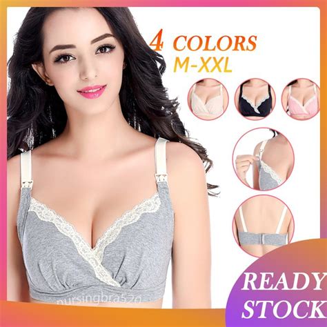 Push Up Nursing Bra Wireless Soft Bralette Breastfeeding Underwear 1526 Shopee Malaysia