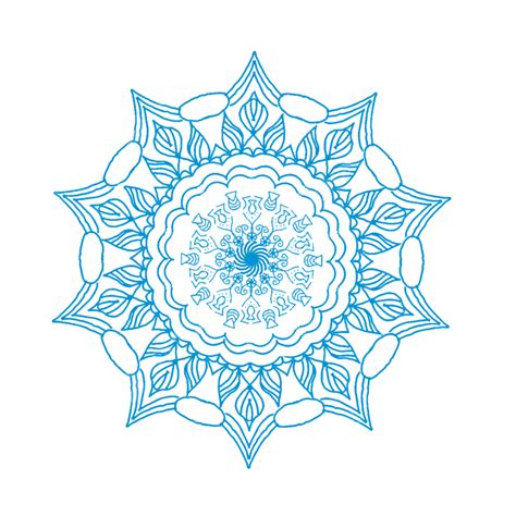 Dazzling White Transparent Dazzling Bright Blue Mandala Islamic