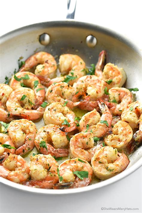 Cook the shrimp just until they turn pink, so you don't end up with tough protein. Easy Garlic Shrimp Recipe | She Wears Many Hats