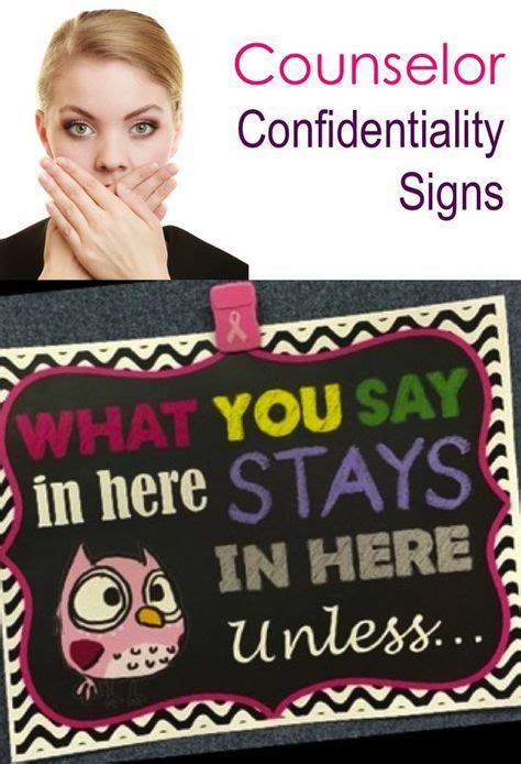 Confidentiality Counseling Signs For Counselors 4 Printables Includes