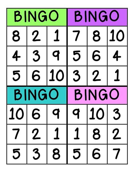 Картинки по запросу Numbers 1 10 Bingo Educativo De Alfabetização