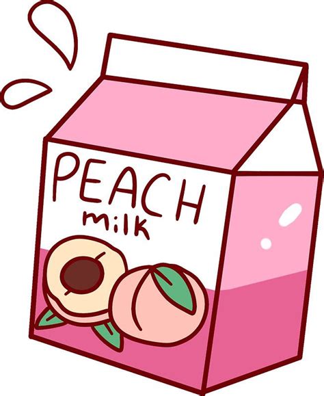Peach Milk Sticker By Saradaboru Cute Food Drawings Cute Kawaii
