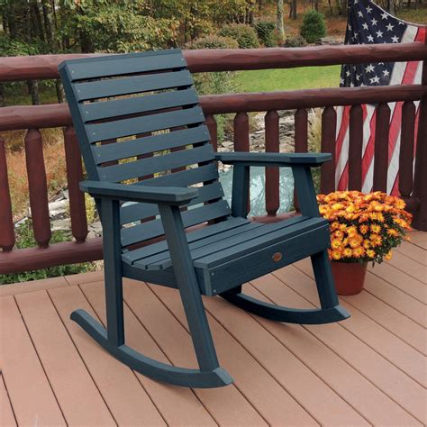 The arms and back provide plenty of support without being obtrusive. highwood® Weatherly Poly Lumber Rocking Chair | Sillas ...