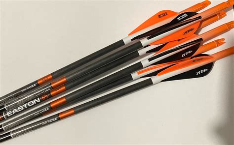 Easton 65mm Acu Carbon Arrows 340 Spine Wraps And Fletched 6 Pack