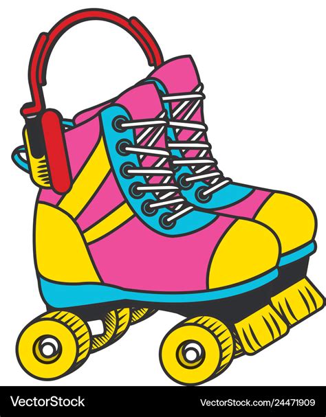 Roller Skates Cartoon Royalty Free Vector Image