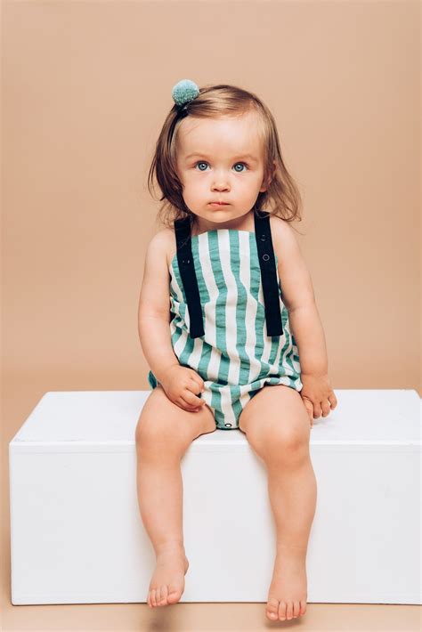 Romper With Green Stripes Hebe