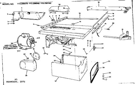 Craftsman Model 113298470 Saw Table Genuine Parts