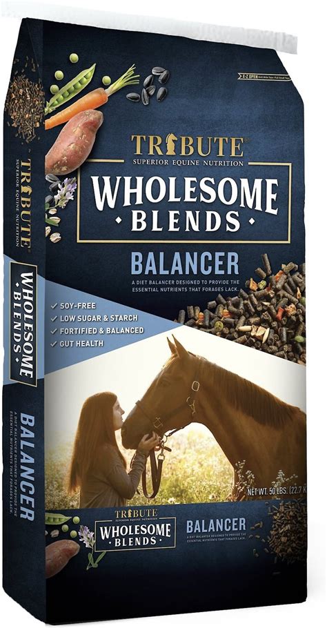 Tribute Equine Nutrition Wholesome Blends Balancer Horse Food 50 Lb