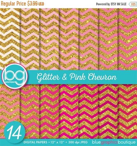 Glitter And Pink Chevron Digital Paper Buy 2 Get 1 Free Free Etsy