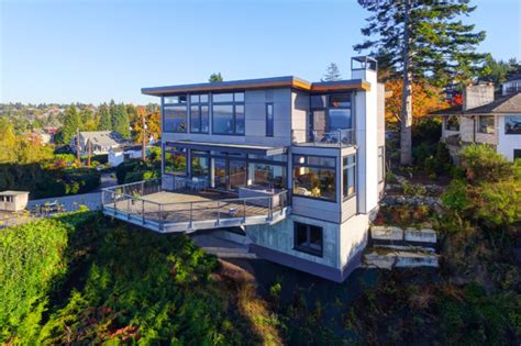 Modern Cantilevered Residence Contemporary House Exterior Seattle