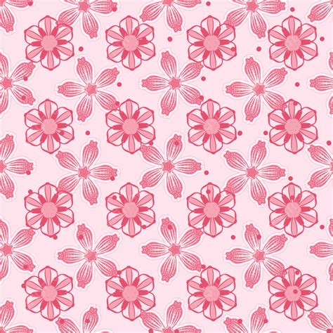 Motif Batik Modern Motif Bunga Pink Mulus Pola Mulus Bunga Merah Muda