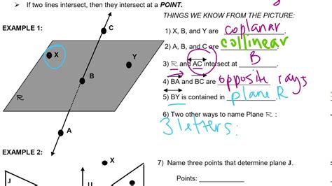 Geometry Skill 2 Points Lines And Planes Part 2 Youtube