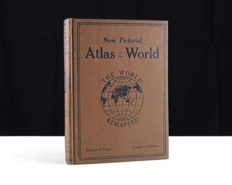 New Pictorial Atlas Of The World Vintage 1920 Hardcover Book Near