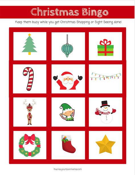 Cute And Fun Christmas Bingo Scavenger Hunt Game For Kids Printable