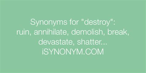 Synonyms For Destroy Destroy Synonyms Isynonymcom