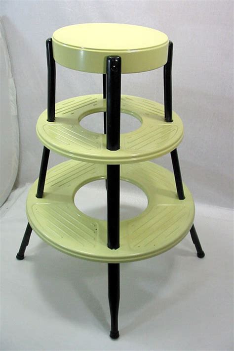 5rcom portable stools folding lightweight round collapsible stool 18 inch set of 2 plastic foldable fold up round stool for adults with heavy duty steel frame legs,300lbs capacity/2 pack,black 624 $42.99 $ 42. Vintage round step stool, New Old Stock, by Senior