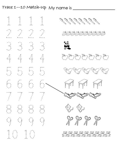Tracing Numbers Worksheets 1-10