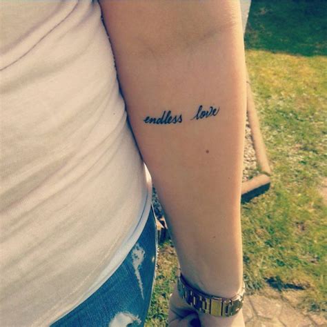 Forearm Tattoo Saying Endless Love On Anna