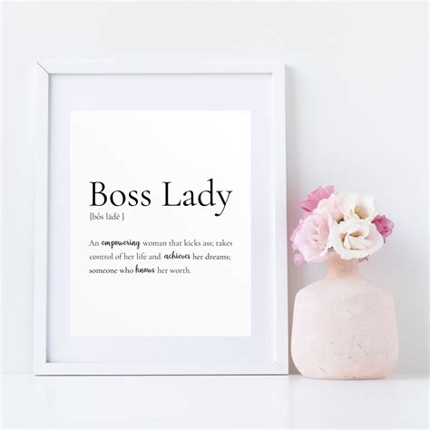 Boss Lady Definition Boss T Printable Office Decor Etsy