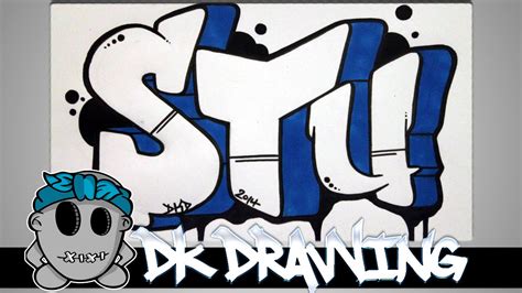 How To Draw Graffiti Graffiti Letters Stu Step By Step Youtube