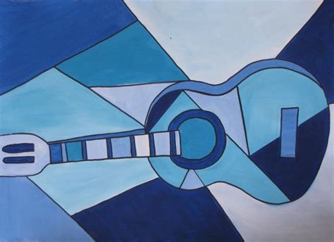 Pablo Picasso Peinture Cubisme Lart Bleu Guitare 24 X 32 Pas De