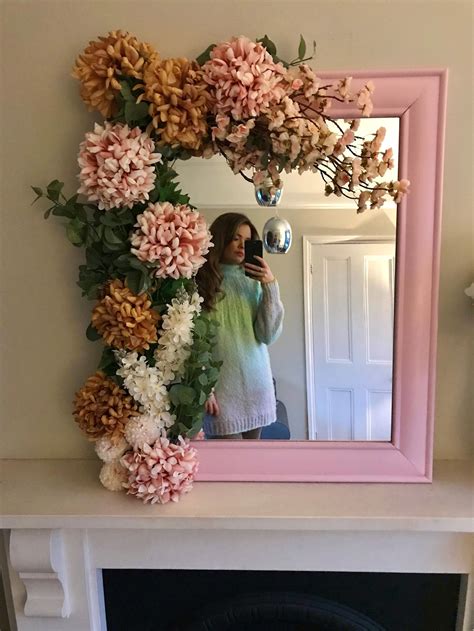 Handmade Flower Mirror Floral Bespoke Mirror Etsy Uk