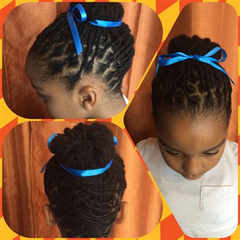 Having it braided or cut short are the first ideas that come to mind when you think of how to reduce to a minimum the troubles of black hair styling. Kids locs fishtail into a high bun # ...