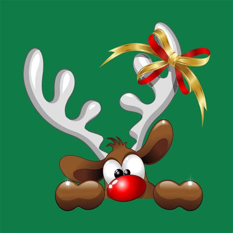 Funny Christmas Reindeer Cartoon Christmas Reindeer T Shirt Teepublic