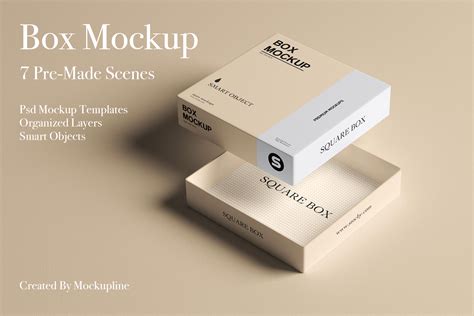 Box Mockup Psd Mockup Line Premium Mockup Templates
