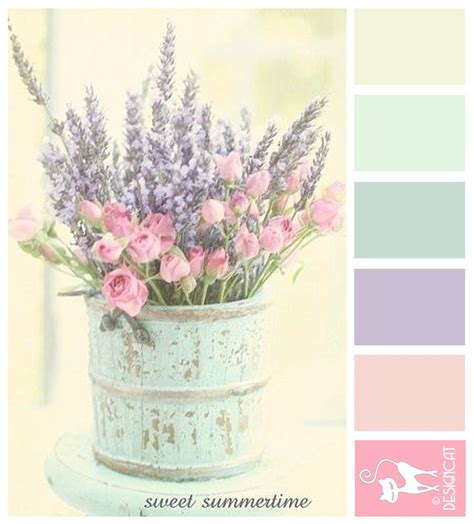 Sweet Summertime Lavender Rose Lilac Pink Blush Pastel Green