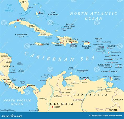 Simpático césped físico mapa fisico del caribe Anzai Empleado Ciudadanía