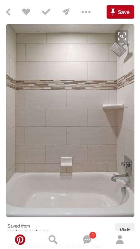 12x24 Tile Layout On Shower Walls Bathtub Shower Combo Bathroom Tub