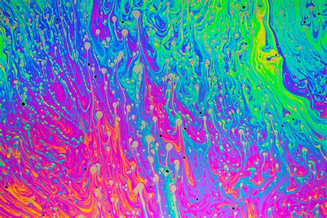 16 Macro Images Of Psychedelic Soap Blue Flower Wallpaper Neon