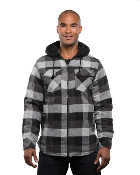 Burnside B8620 Mens Hooded Flannel Jacket