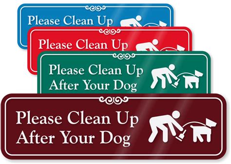 Clean Up After Your Dog Sign Designer Dog Poop Sign Sku Se 5131