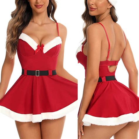 sexy christmas women dress for sex ladies red sling v neck women dress erotic lenceria sensual