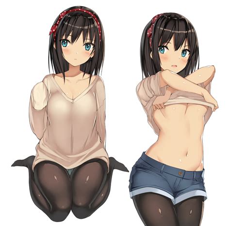 Kureha Ironika Tsubasa Kureha Original 1girl Black Hair Black Pantyhose Blue Eyes