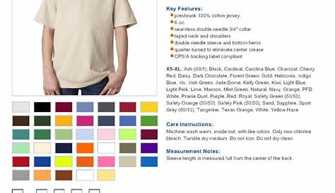 Gildan Youth Ultra Cotton T Shirt Size Chart - Chart Walls