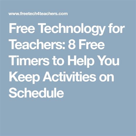 8 Free Timers To Help You Keep Activities On Schedule Activities