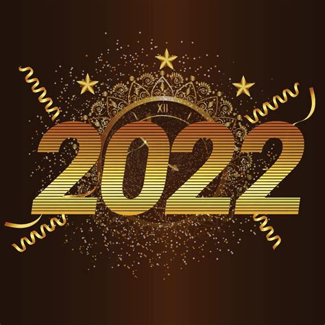Happy New Year 2022 Golden Text Design 2048868 Vector Art At Vecteezy