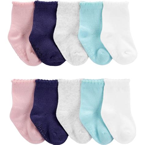 Carters Infant Girls Crew Socks 10 Pk Baby Girl 0 24 Months Baby